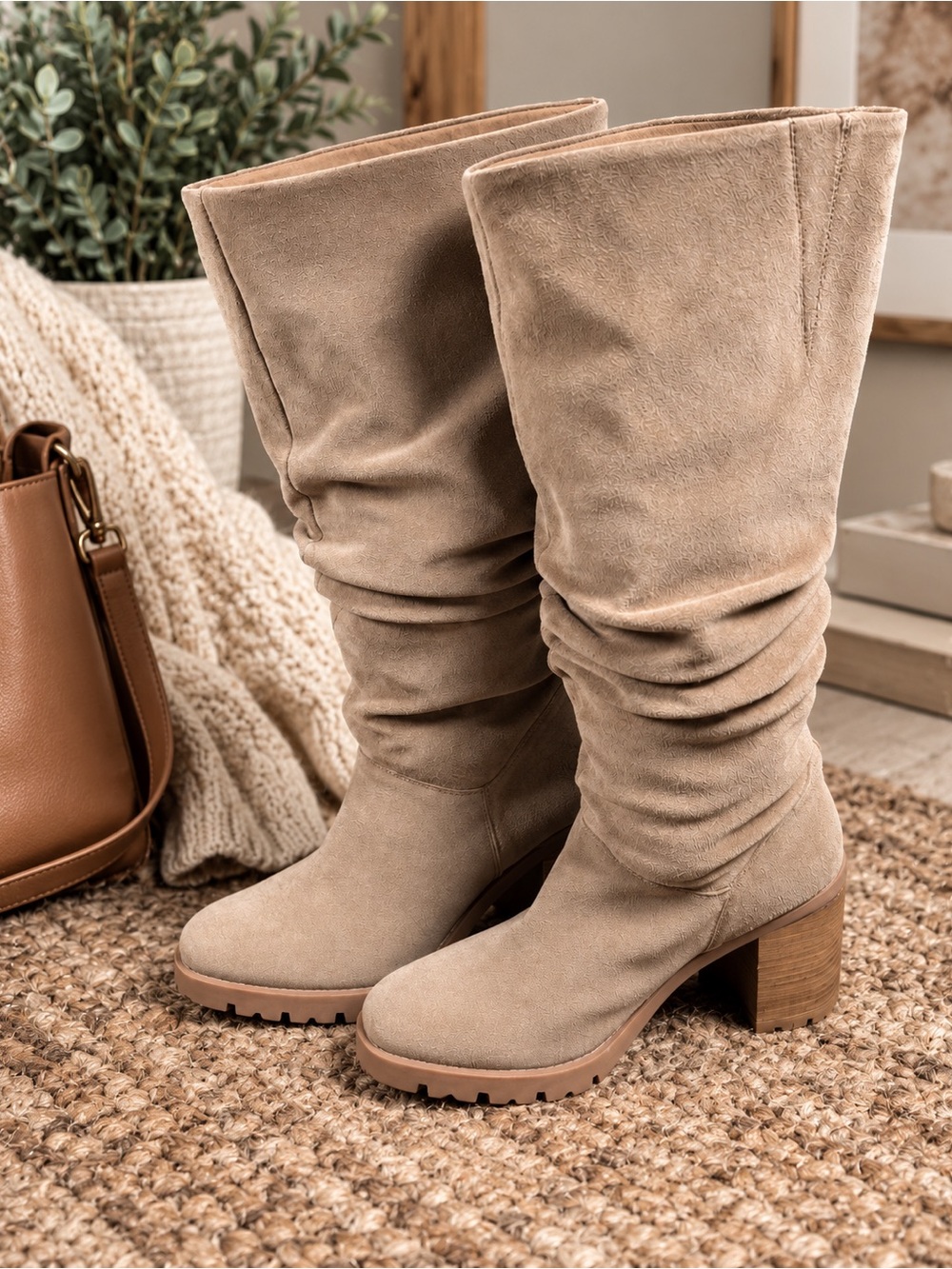 Harley Davidson Tan Suede Slouch Moto Boots Women’s 9.5